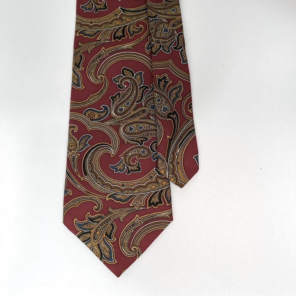 Burberry Vintage Silk Parsley  Print Tie Y2K 90's preppy academia mature wedding